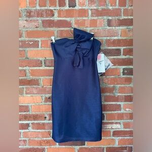 New NWT Vintage Jim Hjelm Occasions Strapless Dress Blue Bow Size 2 90s Formal